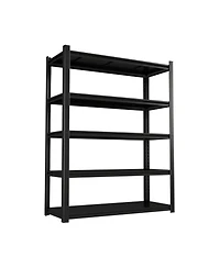 59" Wide Black Metal Shelves with 5 Removable Dividers