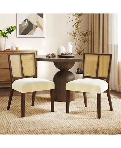 Streamdale Furniture Rattan Dining Chair Without Arm Set of 2