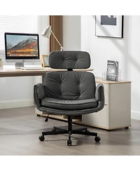 Clihome Modern Swivel Gaming Chair Pu Lounge Desk with Wide Seat, Office Chairs