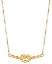 Macy's Polished Love Knot Bar Necklace in 14k Gold Over Sterling Silver