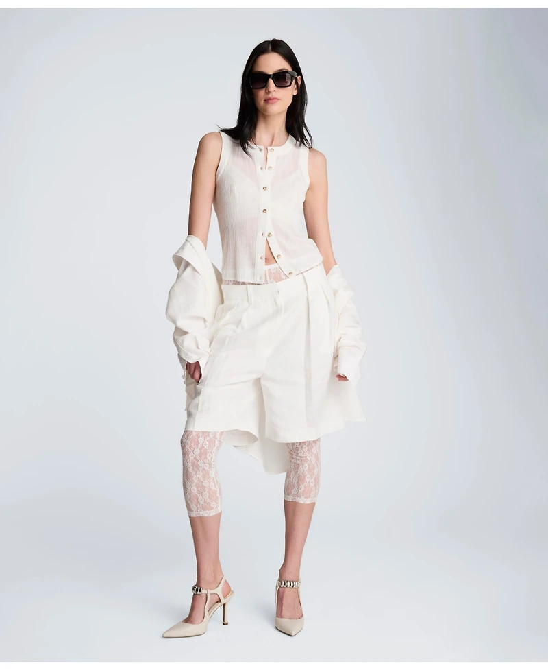 Kenneth Cole Women's Sheer Variegated Rib Vest