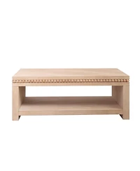 Streamdale Furniture Modern Wood Coffee Table - 47" Rectangular, Open Shelf