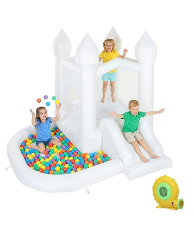 Qaba 3-in-1 Inflatable Bounce House with Slide and Ball Pit
