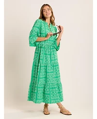 Brakeburn Women's Clarisa Embroidered Maxi Dress