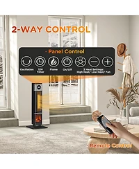 Homcom 1400W Electric Heater with Oscillation, Timer,