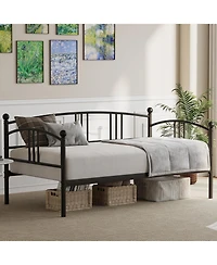 gaomon Twin Metal Daybed Frame with Arched Headboard, Steel Slat Support Sofa Bed, No Box Spring Needed, Easy Assembly