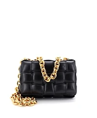 Pre-Owned Bottega Veneta Cassette Chain Crossbody Bag Padded Maxi Intrecciato Leather