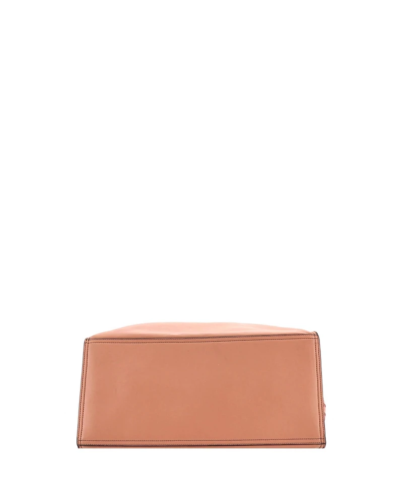 Pre-Owned Bottega Veneta Palio Fold Over Tote Colorblock Nappa Leather With Intrecciato Detail