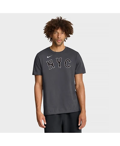 Nike Men's Anthracite New York Mets City Connect Large Logo T-Shirt