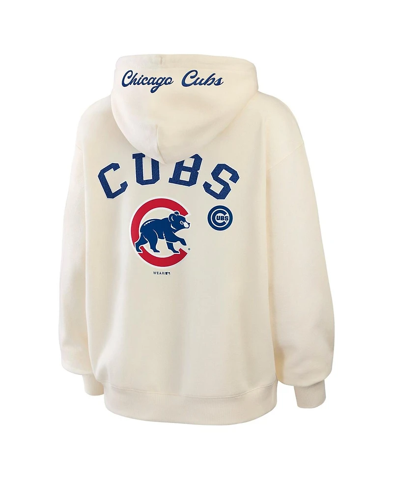 Wear by Erin Andrews Women's Cream Chicago Cubs Full-Zip Hoodie