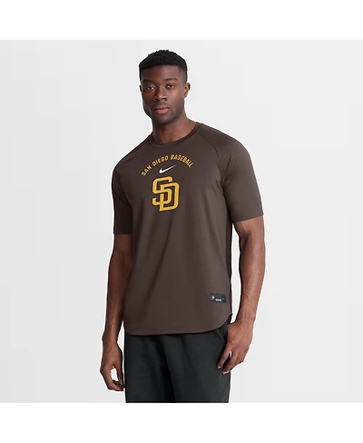 Nike Men's Brown San Diego Padres Authentic Collection Batting Practice Pre-Game Raglan Dri-fit T-Shirt
