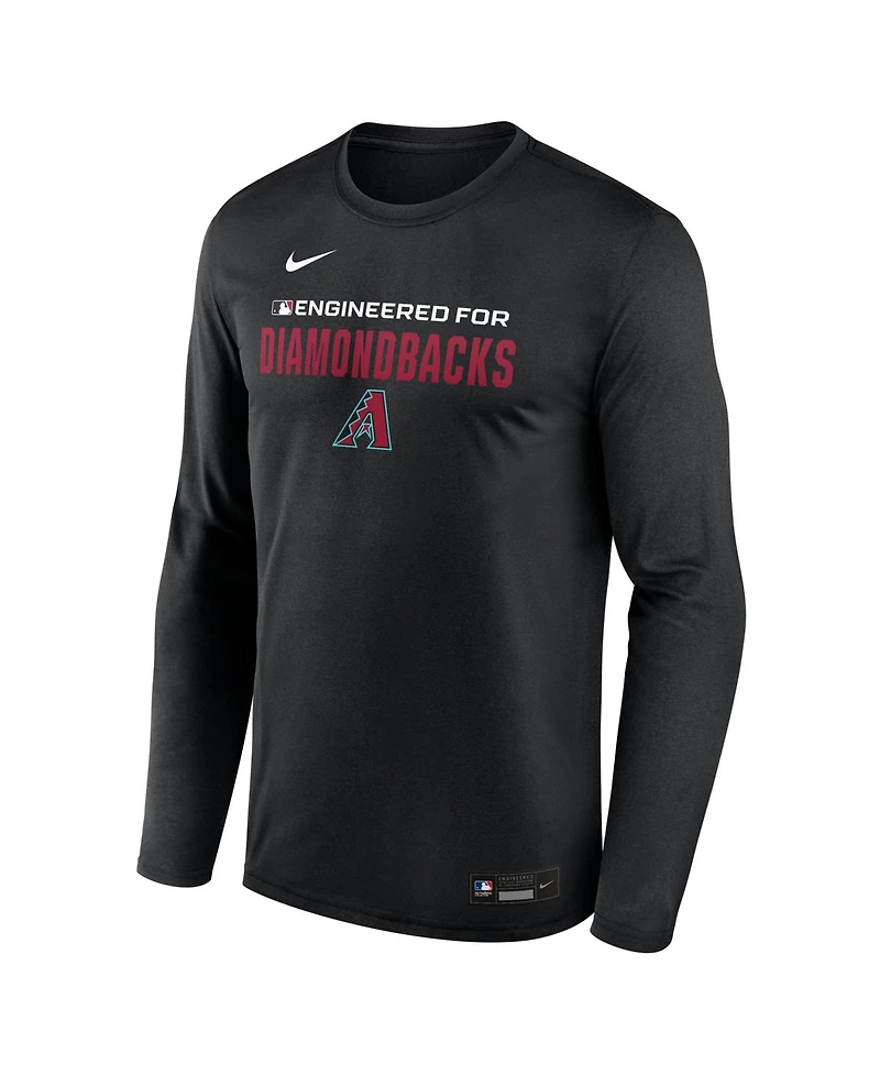 Nike Men's Black Arizona Diamondbacks Authentic Collection Legend Dri-fit Long Sleeve T-Shirt