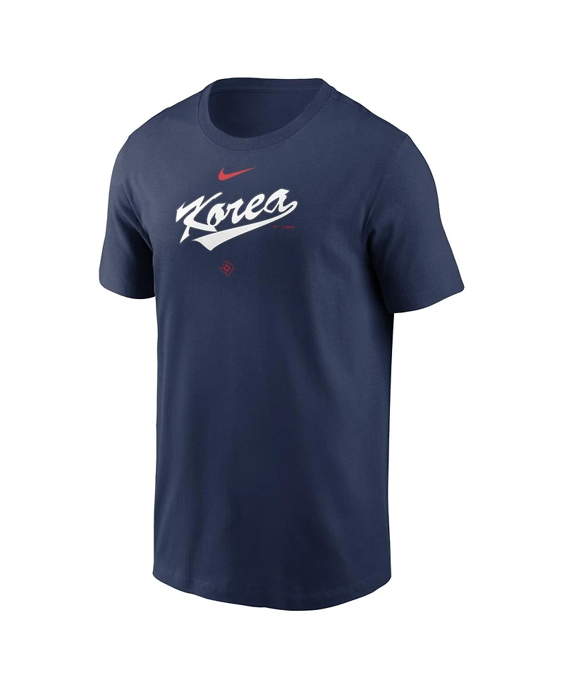 Nike Men's Navy Korea Baseball 2026 World Baseball Classic Wordmark T-Shirt