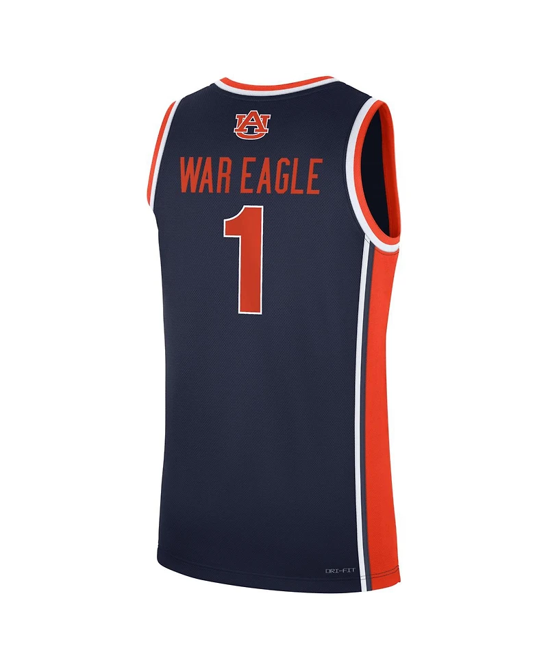 Nike Men's Navy Auburn Tigers 1 Road War Eagle Replica Basketball Jersey