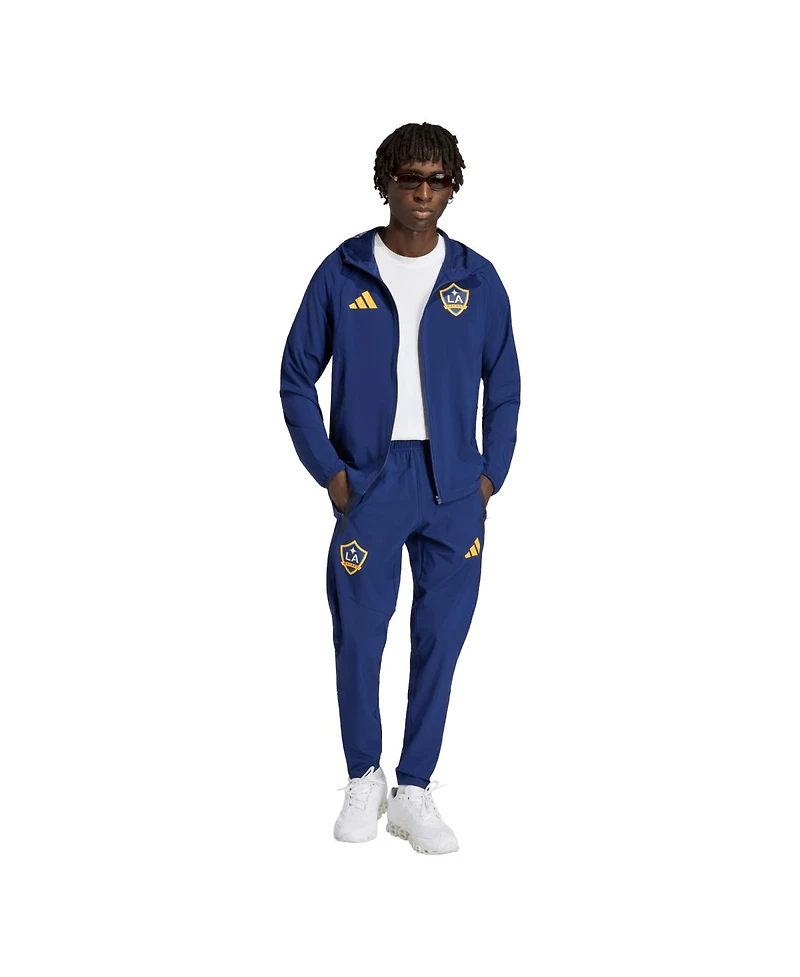 Adidas Men's Navy La Galaxy Tiro Travel Full-Zip Hooded Windbreaker Jacket