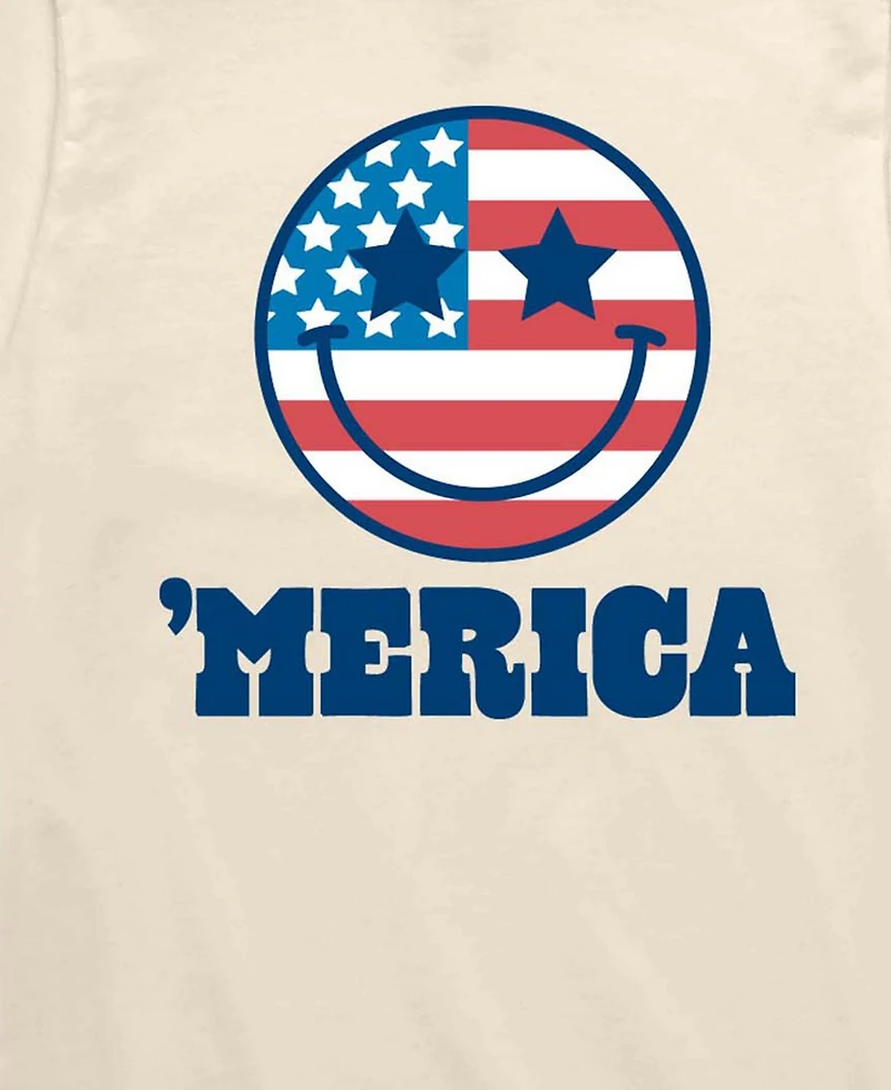 Instant Message Boys' 8-20 Merica Smile Face Short-Sleeve Graphic T-Shirt