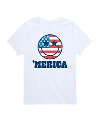 Instant Message Boys' 8-20 Merica Smile Face Short-Sleeve Graphic T-Shirt