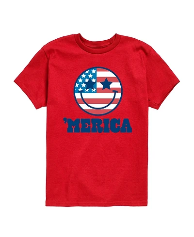 Instant Message Boys' 8-20 Merica Smile Face Short-Sleeve Graphic T-Shirt