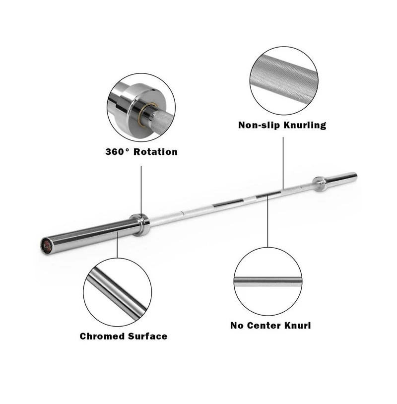 Hongge 7 Feet Workout Olympic Multifunctional Weight Barbell with Copper Sleeve and Bearing Connection