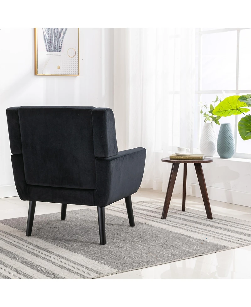 Clihome Modern Soft Velvet Accent Chair Dining Bedroom With Legs