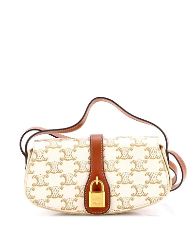 Pre-Owned Celine Tabou Clutch with Strap Triomphe Coated Canvas