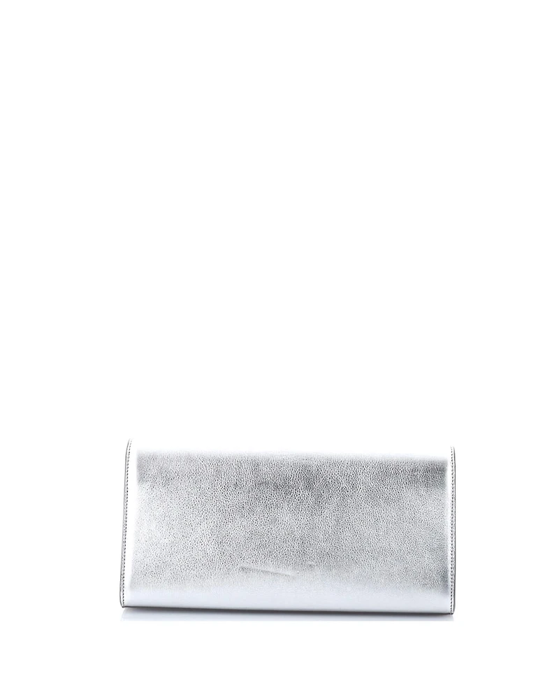 Pre-Owned Saint Laurent Long Classic Monogram Clutch Metallic Calfskin
