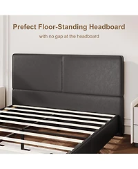 gaomon Full Upholstered Platform Bed Frame with Headboard, Strong Wood Slats Support, No Box Spring Needed