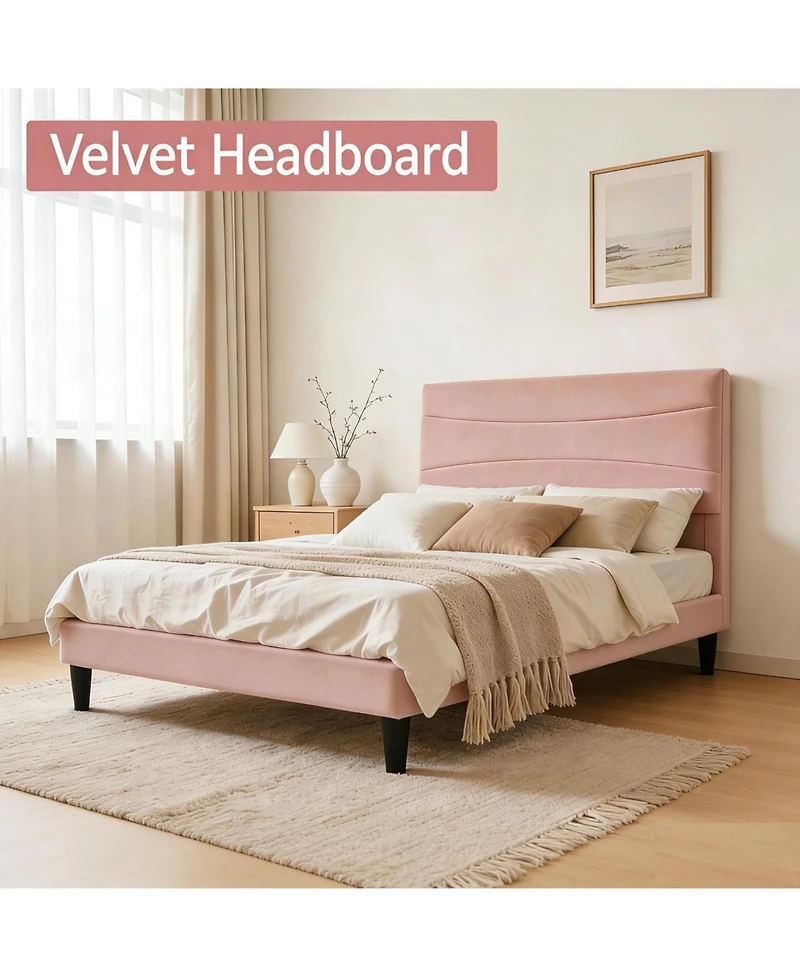 gaomon Twin Metal Platform Bed Frame with Decorative Headboard & Footboard, Heavy Duty Steel Slats, Underbed Storage