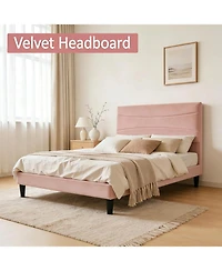 gaomon Twin Metal Platform Bed Frame with Decorative Headboard & Footboard, Heavy Duty Steel Slats, Underbed Storage