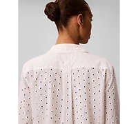 Calvin Klein Women's Long-Sleeve Classic-Fit Collared Shirt