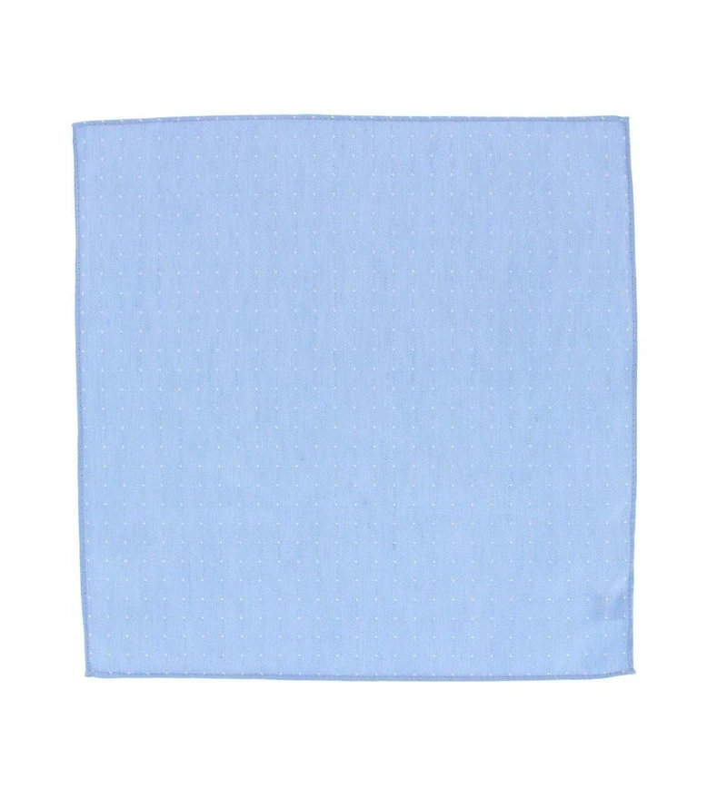 Trafalgar Men's Churchill Chambray 12-Inch Polka Dot Linen Blend Pocket Square