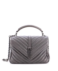 Pre-Owned Saint Laurent Medium Classic Monogram College Bag Matelasse Chevron Leather
