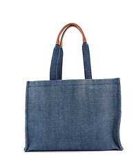 Pre-Owned Celine Large Cabas Thais Tote Denim with Applique