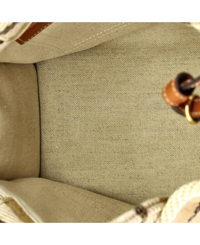 Pre-Owned Celine Small Cabas Thais Tote Striped Jacquard Textile