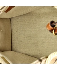 Pre-Owned Celine Small Cabas Thais Tote Striped Jacquard Textile