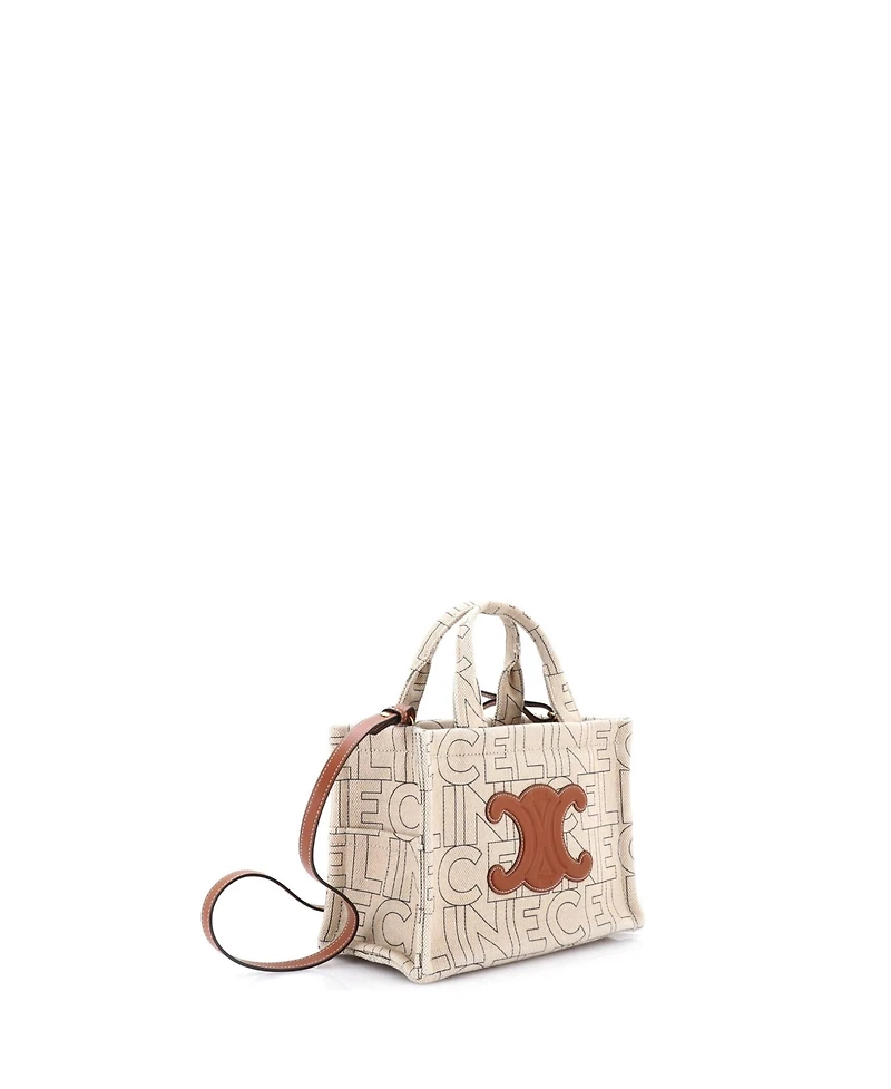 Pre-Owned Celine Small Cabas Thais Tote Triomphe Printed Canvas