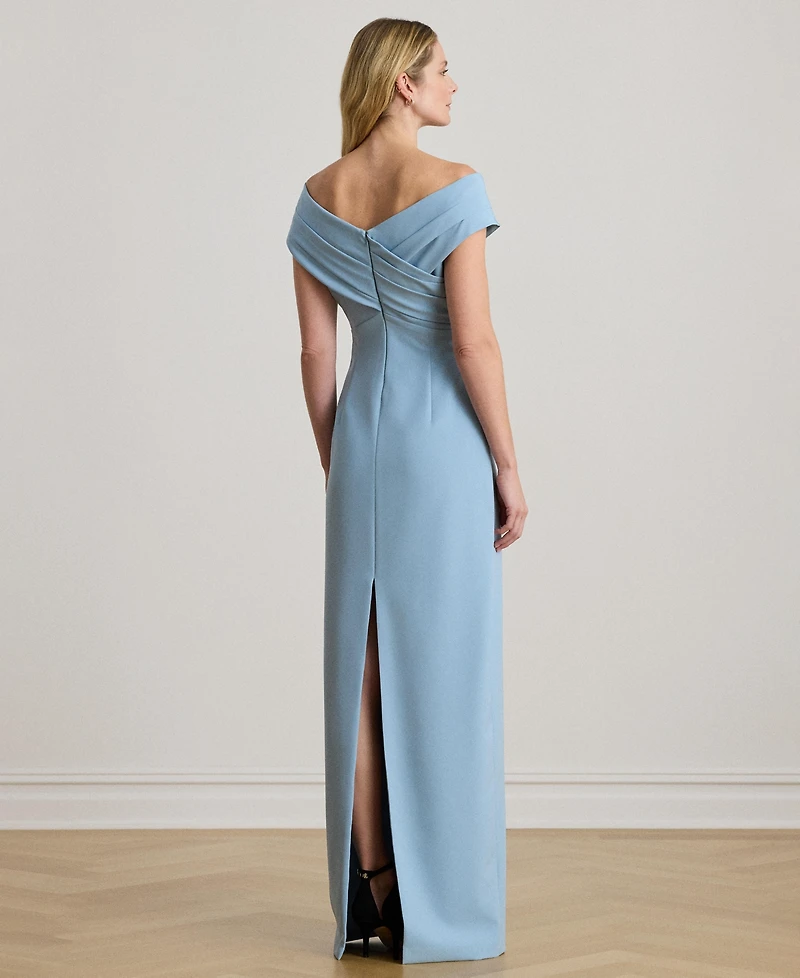 Lauren Ralph Crepe Off-the-Shoulder Gown