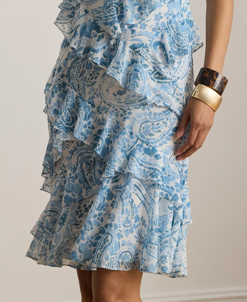 Lauren Ralph Women's Paisley Print Off-The-Shoulder Mini Dress