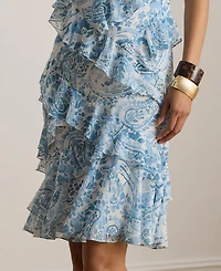 Lauren Ralph Women's Paisley Print Off-The-Shoulder Mini Dress