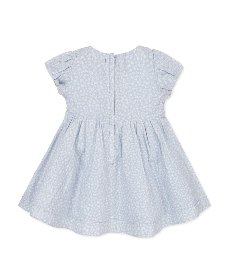Hope and Henry Baby Linen Smocked Puff Sleeve Dress