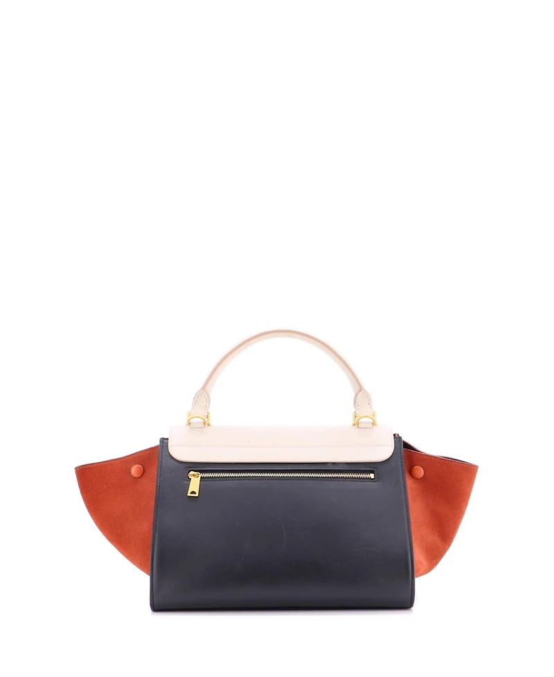 Pre-Owned Celine Small Tricolor Trapeze Bag Leather