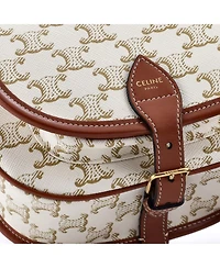 Pre-Owned Celine Medium Folco Bag Triomphe Coated Canvas