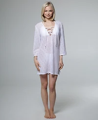 J Valdi Women's Lace-Up Tunic Cover-Up