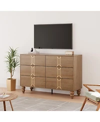 gaomon 6 Drawer Modern Wooden Dresser for Bedroom, Deep Drawers, Chest for Living Room & Hallway