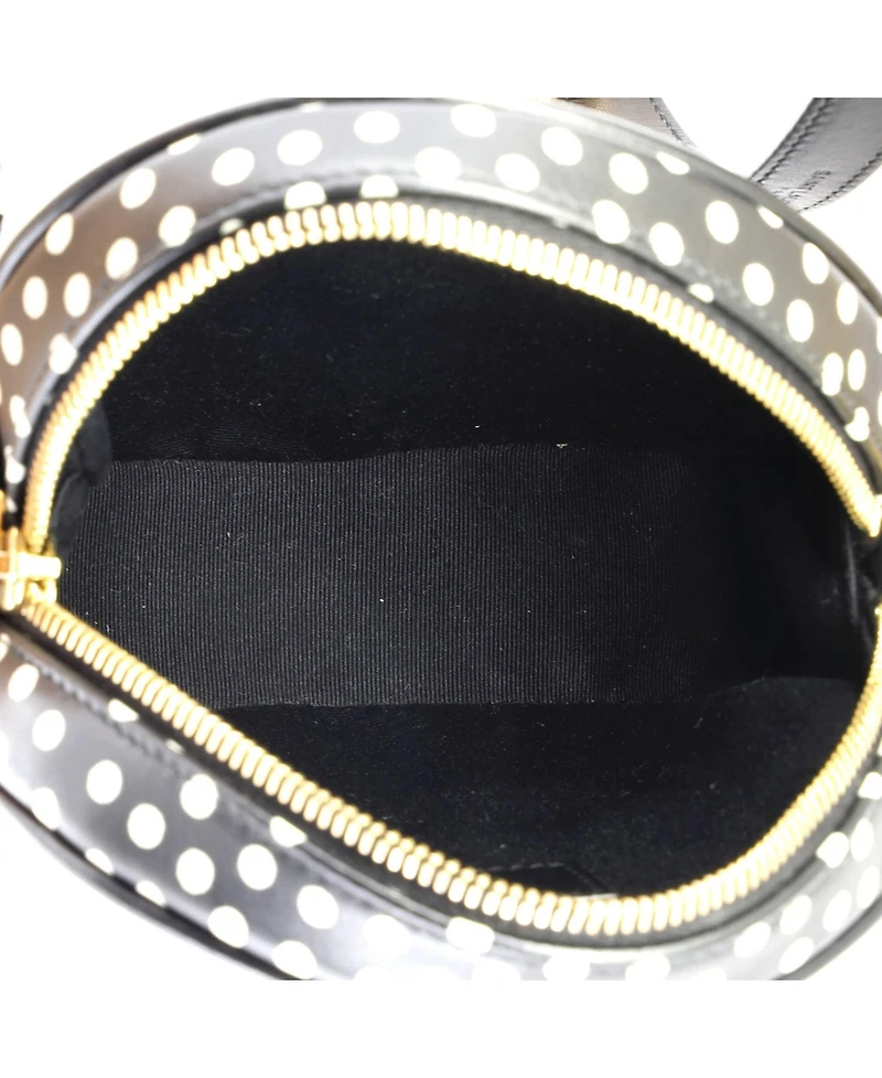 Pre-Owned Saint Laurent Vinyle Round Camera Bag Print Matelasse Chevron Leather