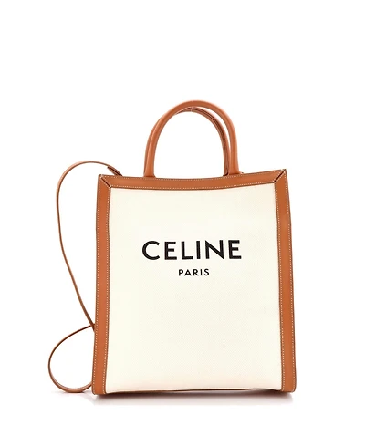 Pre-Owned Celine Small Vertical Cabas Tote Canvas with Leather