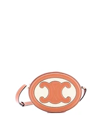 Pre-Owned Celine Triomphe Oval Crossbody Bag Canvas and Leather