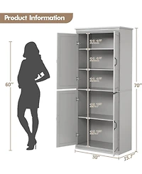 gaomon Pantry Cabinet, Freestanding Kitchen Storage Cabinet,70 Cupboard, Tall Cabinet with Doors and Adjustable Shelves