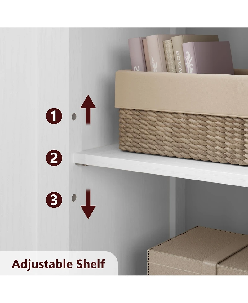 gaomon Storage Cabinets, 54 Inch Tall Hutch Bar Cabinet with Glass Doors and Adjustable Shelves