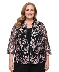Alex Evenings Plus Scoop Neck Top and Jacket Twinset Dress